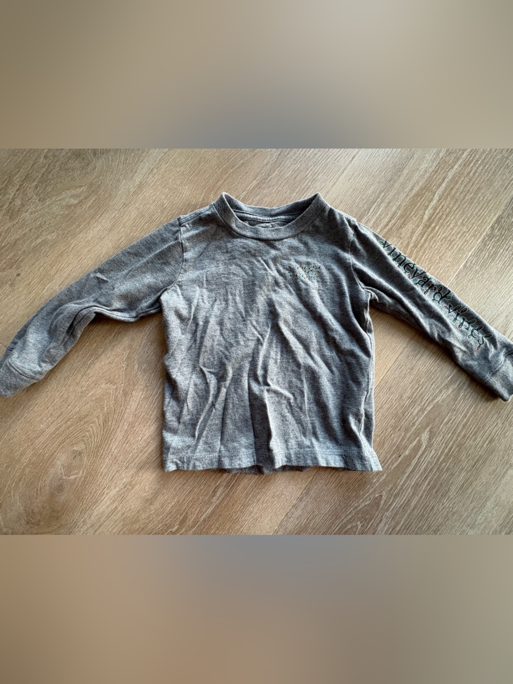 Vineyard Vines Kids' Long-Sleeve Gray Logo Tee